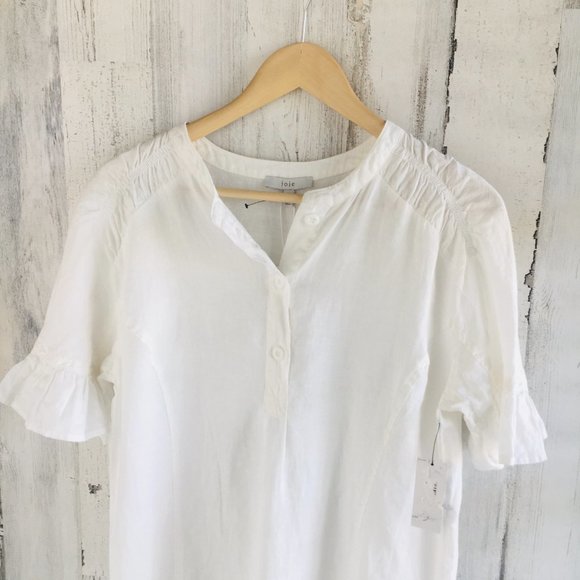 Joie Brandt 100% Linen Ruffled Flounce Shift Dress - Picture 2 of 10